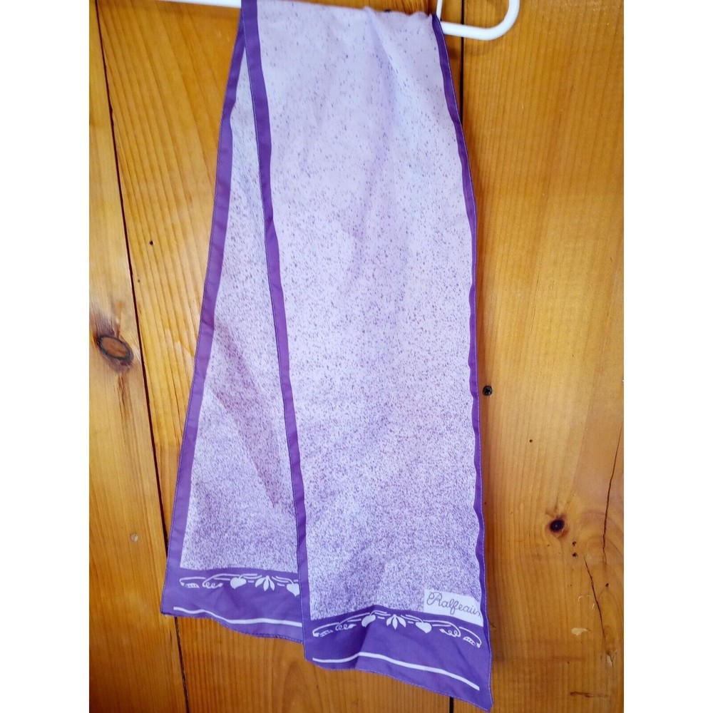 Vintage Ralfeaux Scarf - Purples Print - 24.25" x 7"‎